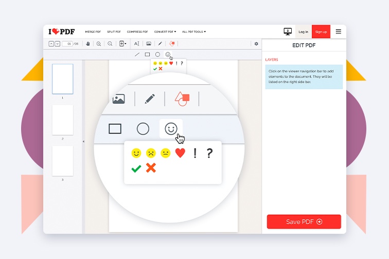 How to add smiley faces and hearts to PDF